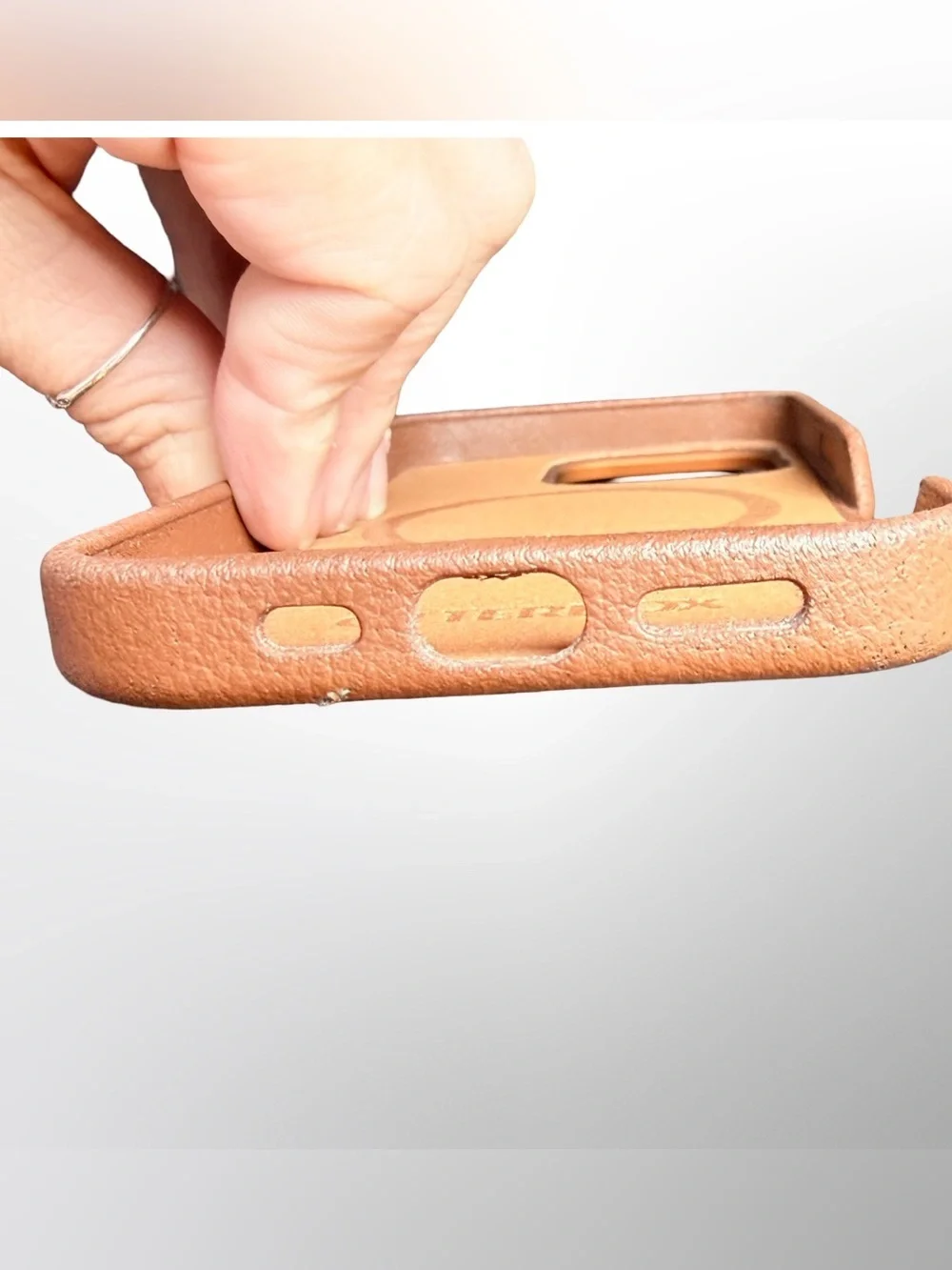 OtterBox Symmetry Leather MagSafe Case iPhone 16 Pro – Rich Brown Cactus Design